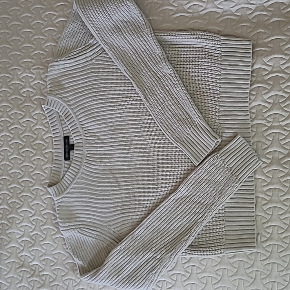 Banana Republic Shaker Stitch Sweater Oatmeal Gray